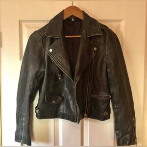 Topshop Black Leather Biker Jacket